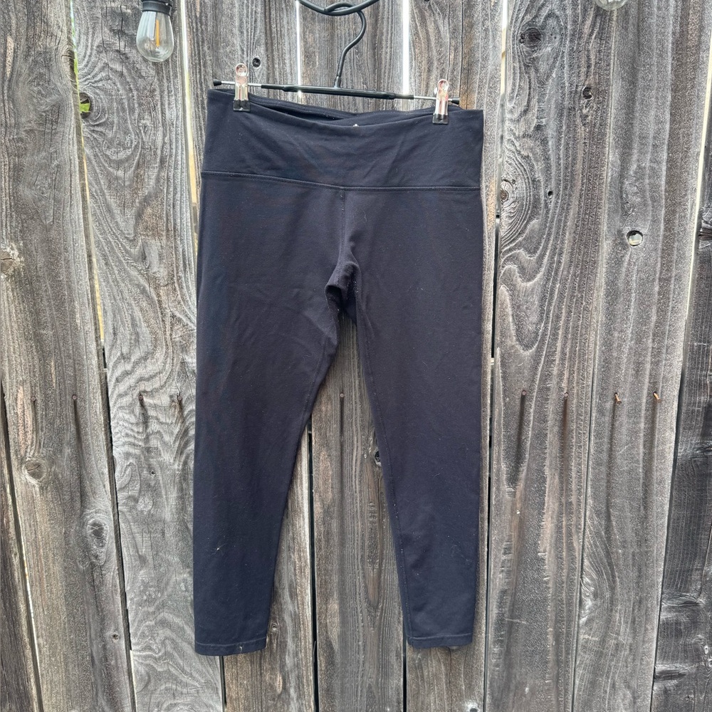 🔴3/$15 Tuff Athletics Women’s Black Low Rise Cropped Athletic Leggings Sz Small